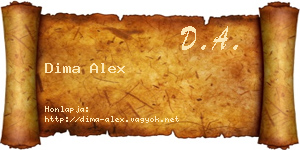Dima Alex névjegykártya